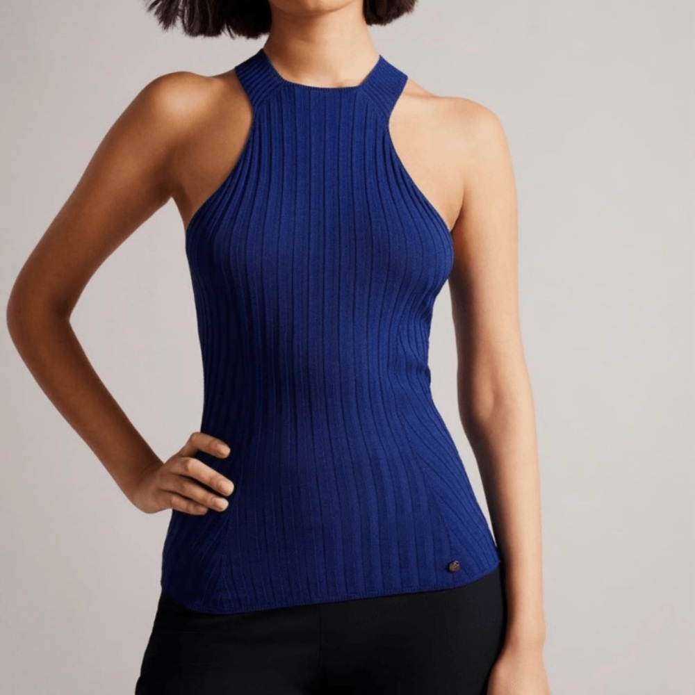 Ted Baker Royal Blue Ribbed Tank Top